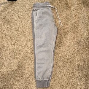 Washed Grey Draw String Gap Joggers